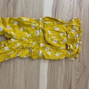 Carter's yellow flower print romper jumper outfit - 6m